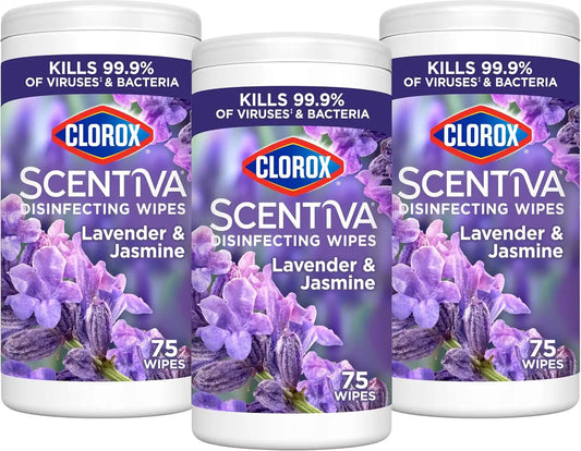 Clorox Scentiva Disinfecting Wipes, Lavender and Jasmine (Pack of 3)