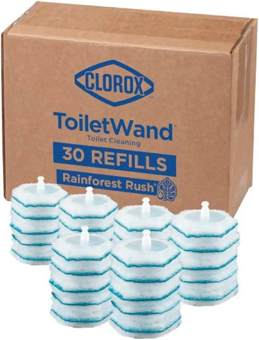 Clorox ToiletWand Toilet Cleaner Refills, Rainforest Rush, 30 Ct.