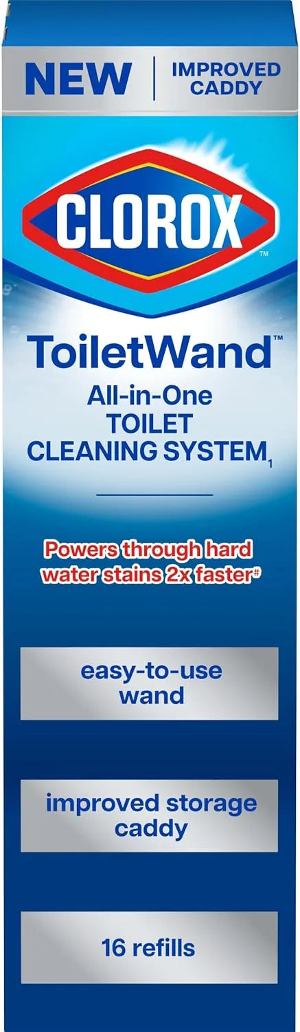 Clorox ToiletWand Toilet Cleaning Kit, 1 Starter Kit with 16 Refill Heads