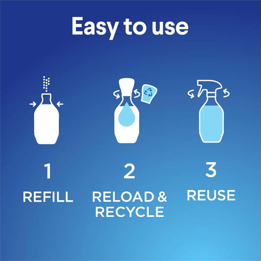 Clorox Bathroom Foamer Refillable Cleaner, Household Essentials, 1 Bottle and 3 Refill, Rain Clean, 1.13 Fl Oz
