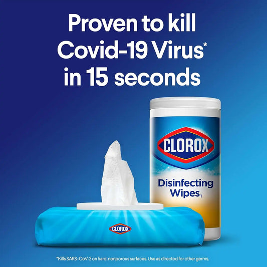 Clorox Disinfecting Cleaning Wipes Flex Pack, Bleach Free, Crisp Lemon, 75 Count (Pack of 2)