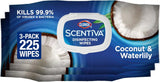 Clorox Scentiva Disinfecting Wipes, Coconut and Waterlily, 75 Ct., 3 Pack