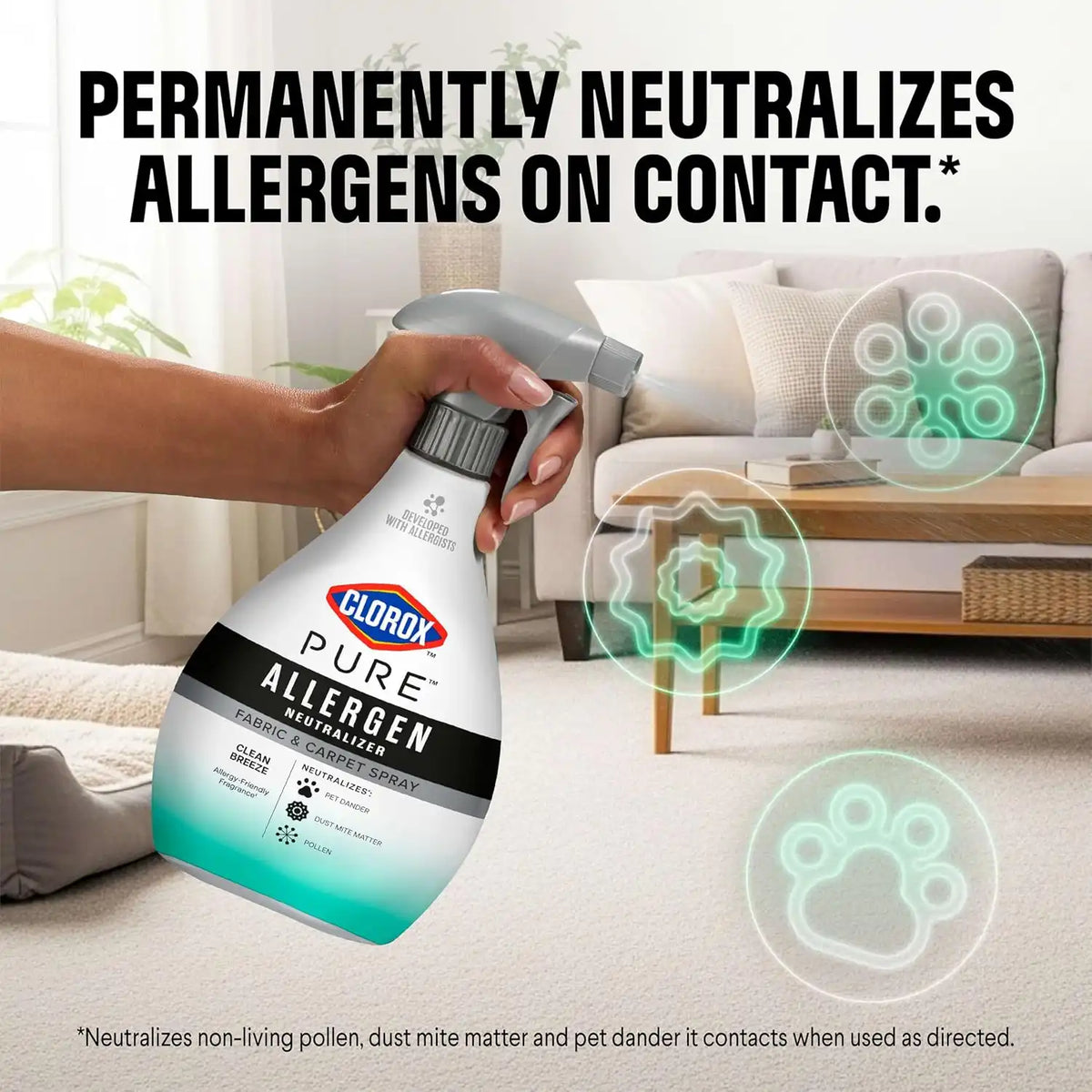 Clorox PURE Allergen Neutralizer Fabric and Carpet Spray, 26 fl. oz.