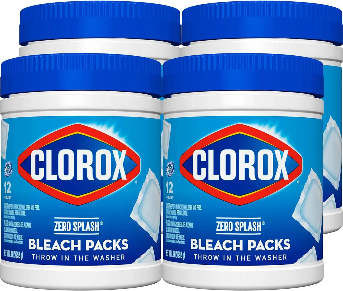 Clorox Zero Splash Bleach Packs, 12 Count, 4 Pack
