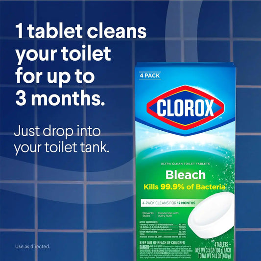 Clorox Ultra Clean Toilet Tablets Bleach, 3.5 oz., 4 Ct.