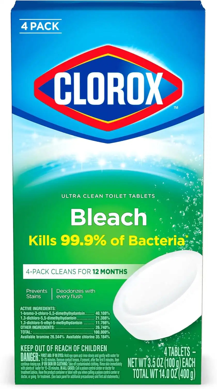 Clorox Ultra Clean Toilet Tablets Bleach, 3.5 oz., 4 Ct.