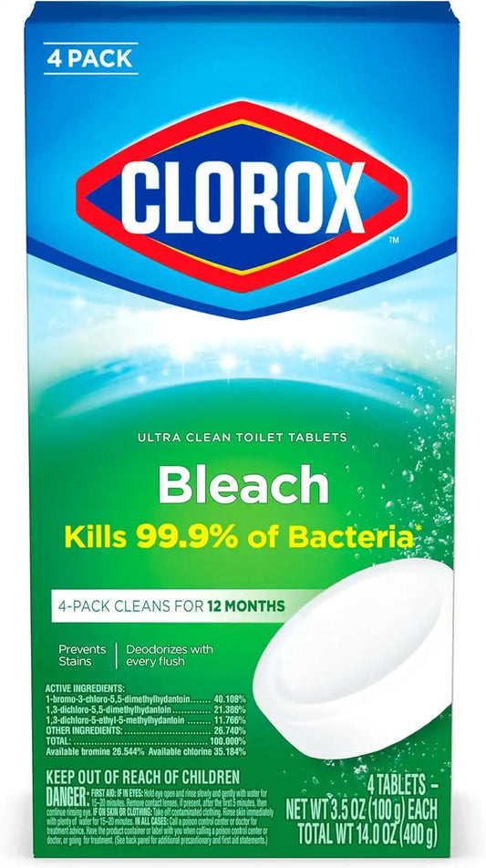 Clorox Ultra Clean Toilet Tablets Bleach, 3.5 oz., 4 Ct.
